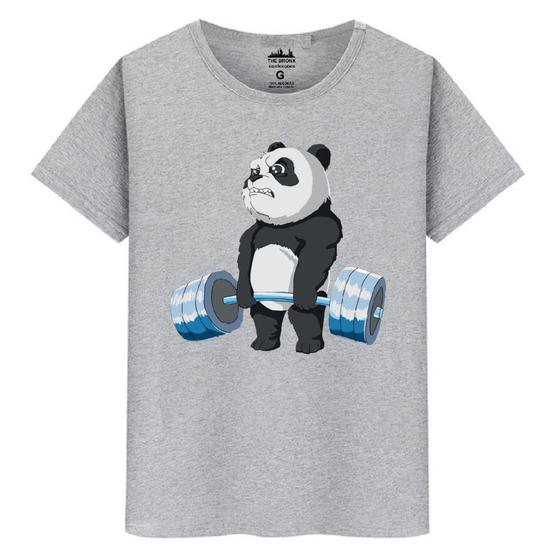 Imagem de Camiseta Masculina Casual Algodão Premium Panda Musculação