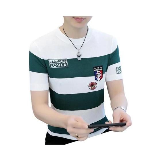 Imagem de Camiseta Masculina Casual de Verão 2024 - Manga Curta e Gola Redonda