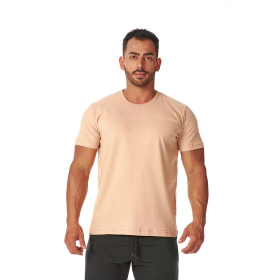 Imagem de Camiseta Masculina Casual Estilosa Confortável Lisa Tendência Trabalho Lazer Casa Passeio Esportes