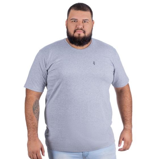 Imagem de Camiseta Masculina Casual Plus Size Cinza