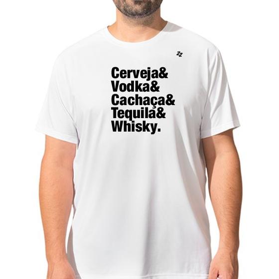 Imagem de Camiseta masculina cerveja, vodka, cachaça, tequila e whisky