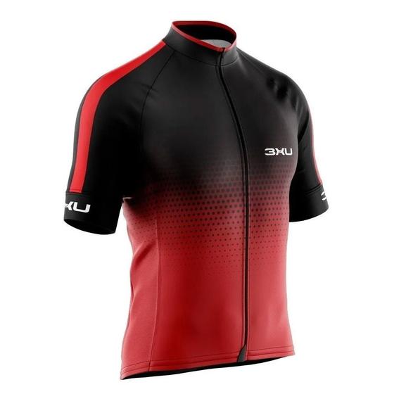 Imagem de Camiseta Masculina Ciclismo Refactor 3xu Huracan Vermelha Manga Curta Bike Uv+ - SSX Multicoisas