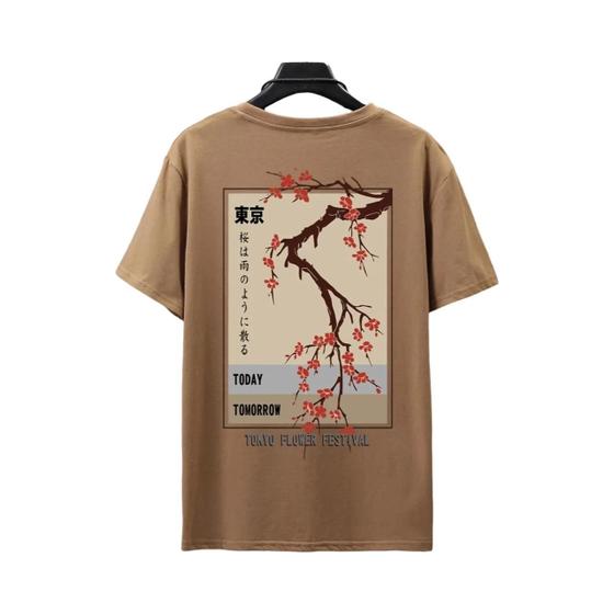 Imagem de Camiseta Masculina de Algodão - Gola Redonda, Estilo Hip Hop Floral - Ideal para Verão e Festivais
