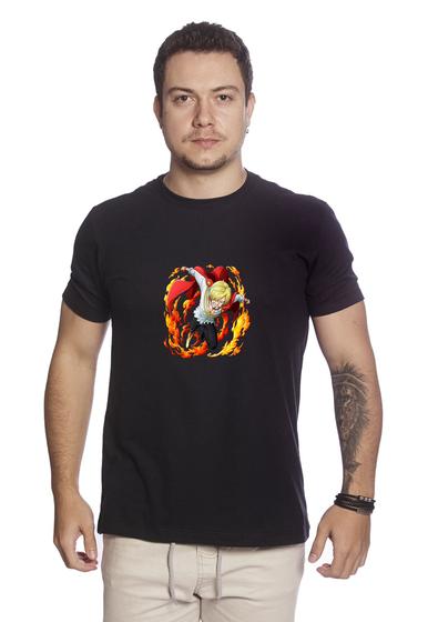 Imagem de Camiseta Masculina De Algodão Monkey D. Luffy One Piece Sanji Fogo