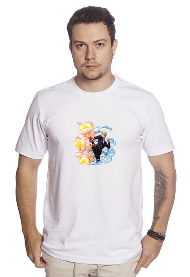 Imagem de Camiseta Masculina De Algodão Monkey D. Luffy One Piece Sanji Golpe