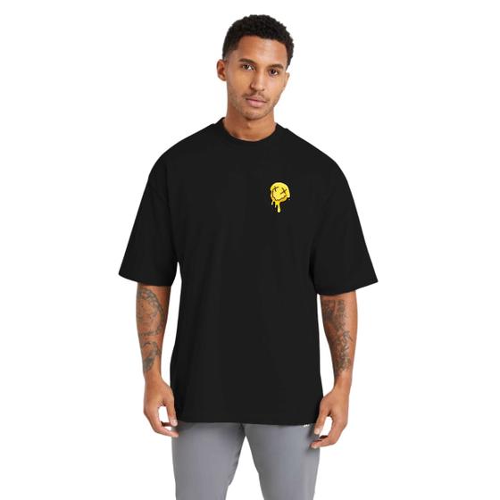 Imagem de Camiseta Masculina de Algodão Oversized para Esportes, Streetwear e Academia Emoji