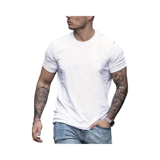 Imagem de Camiseta Masculina De Algodão Slim Fit De Verão Com Estampa De Paris Em Torno Do Pescoço Manga Curta