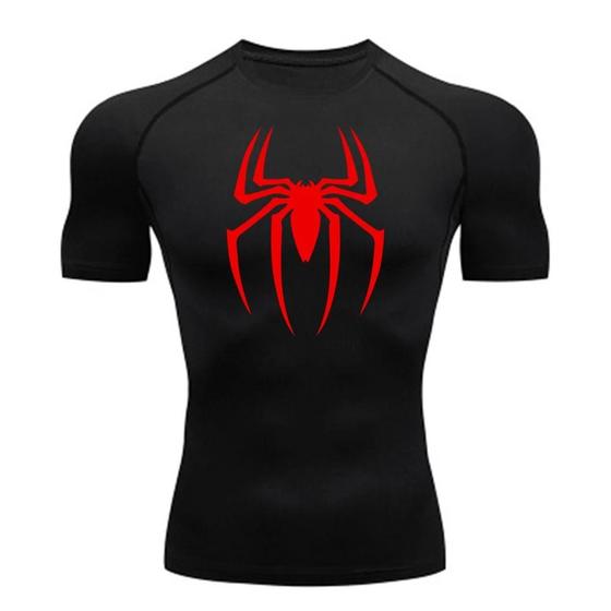 Imagem de Camiseta Masculina De Compressão Com Estampa De Aranha De Secagem Rápida Respirável Para Academia E