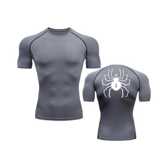 Imagem de Camiseta Masculina De Compressão De Secagem Rápida Com Estampa De Aranha, Academia, Treino, Fitness,