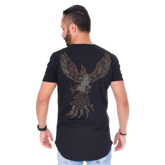 Imagem de Camiseta Masculina Dgn Swag Preta Frente e Costas Redonda