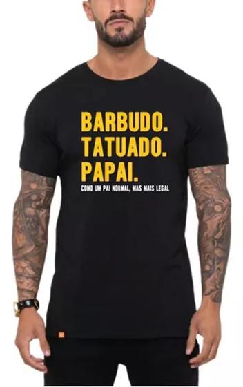 Imagem de Camiseta Masculina Dia Dos Pais Camisa Papai Tatuado Barbudo