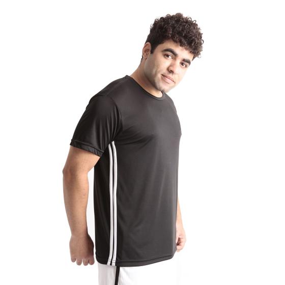 Imagem de Camiseta Masculina Dry Fit Listras e Logo