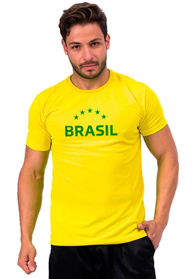 Imagem de Camiseta Masculina Dry Fitness Estampada Brasil Copa