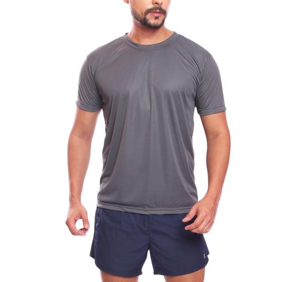 Imagem de Camiseta Masculina Dry Manga Curta Proteção UV Slim Fit Básica Academia Treino Fitness