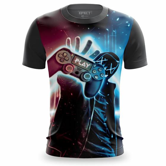 Camiseta Masculina Estampada Controle Gamer Camisa Casual Tecido Leve - Efect - Camiseta Masculina - Magazine Luiza