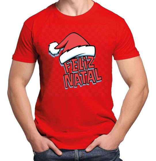 Imagem de Camiseta Masculina Feliz Natal Com Gorro Camisa Final De Ano