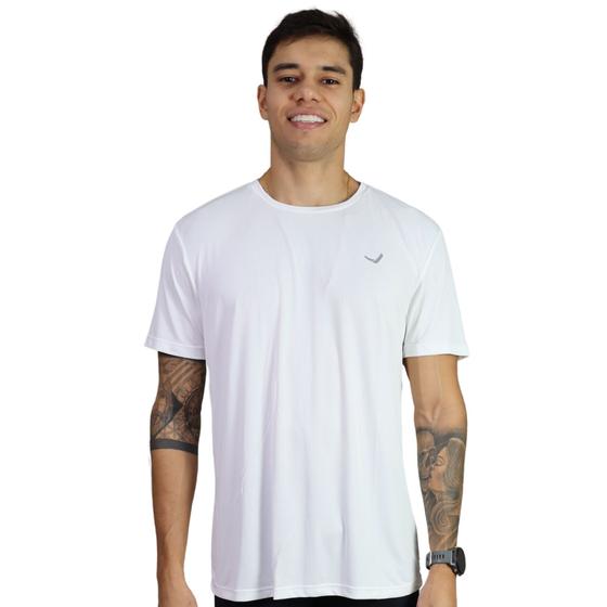 Imagem de Camiseta Masculina Fitness Para Corrida Academia Treino Proteção Uv 50+ Indrills Branca