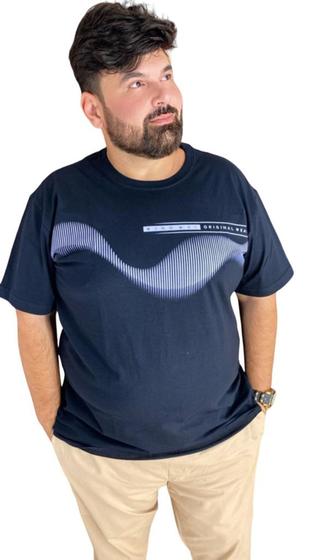 Imagem de Camiseta Masculina Gola Careca Plus Size 100% Algodão 