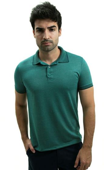 Imagem de  Camiseta Masculina Gola Polo Verde Prime Com Elastano