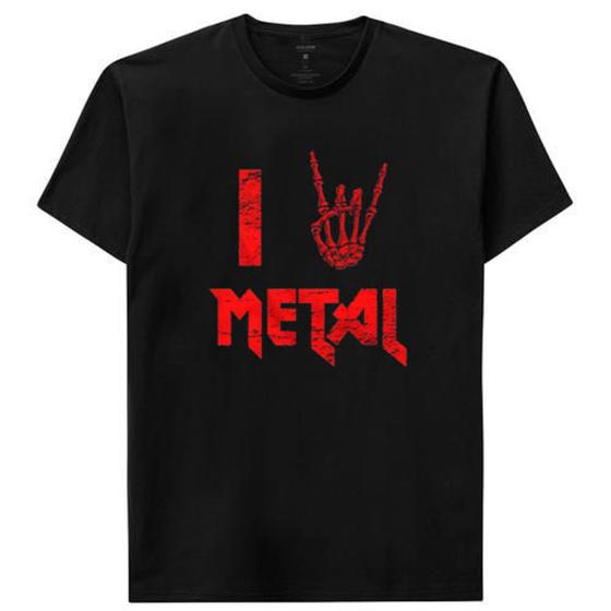 Imagem de Camiseta Masculina I Love Metal Camisa Algodão - DTF