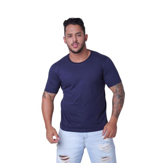 Imagem de Camiseta Masculina Lisa Básica 100% Algodão Malha Premium Dia Dos Pais