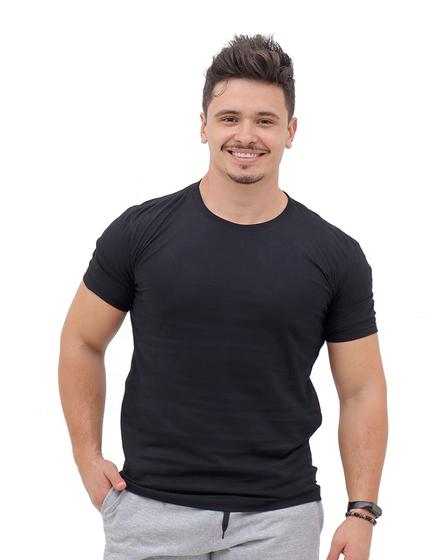 Imagem de Camiseta Masculina Lisa Básica Slim 100% Algodão 30.1 Penteado Confortável