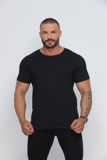 Imagem de Camiseta Masculina Lisa Cor Preta Qualidade Premium Fio 30.1 Penteado 100% Algodão Vjottas