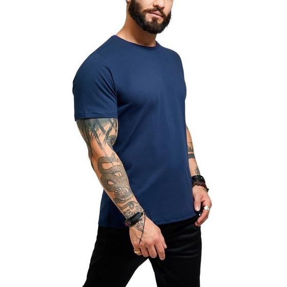 Imagem de Camiseta masculina manga curta gola redonda lisa moda masculina