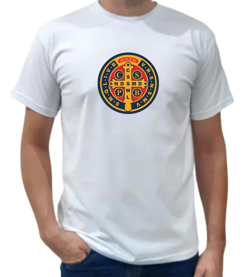 Imagem de Camiseta masculina medalha são bento moda religião devoto proteção lançamento