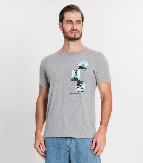 Imagem de Camiseta Masculina Meia Malha Estampada Ultimato Cinza