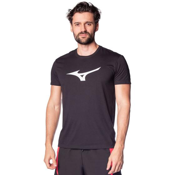 Imagem de Camiseta Masculina Mizuno Basic Big Logo Preto/branco