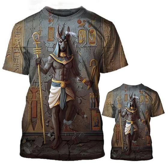 Imagem de Camiseta Masculina Moda Esoterica para Homens Blusa Anubis XL