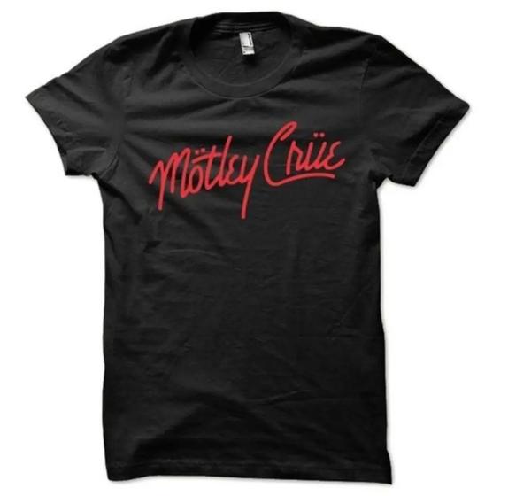 Imagem de Camiseta Masculina Motley Crue Est Vermelha - 100% Algodão Rock Banda Fã Clube