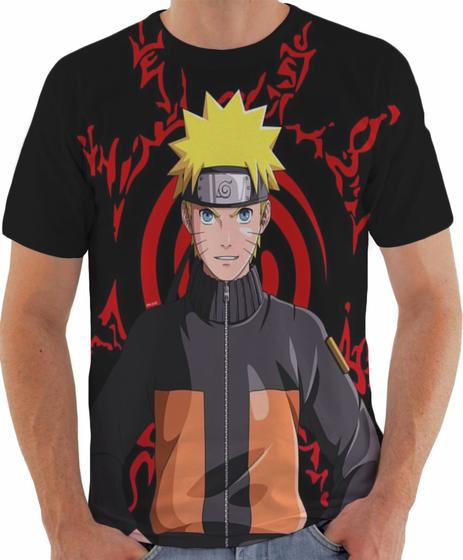 Imagem de Camiseta Masculina Naruto Anime  Selo Kyuubi Frente 3D