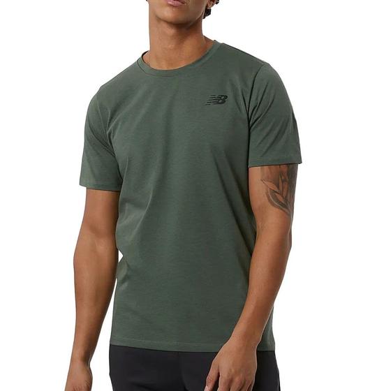 Imagem de Camiseta Masculina New Balance MC Tenacity Verde Marinho