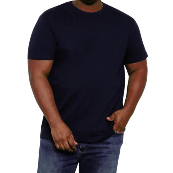 Imagem de Camiseta Masculina Plus Size Lisa 100% Algodão Tamanho Grande Alta Qualidade Linha Primium