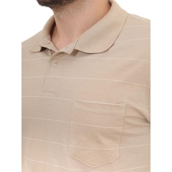 Imagem de Camiseta Masculina Polo Listrada Básica com Bolso