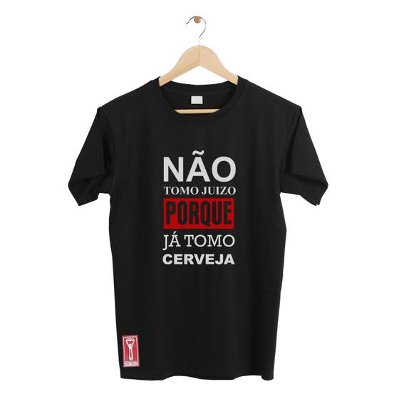 Imagem de Camiseta Masculina Preta Open Beer Não Tomo Juízo Algodão