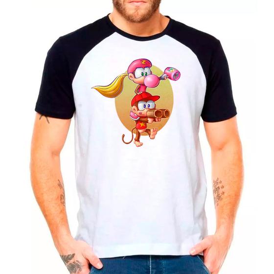 Imagem de Camiseta Masculina Raglan Branca Donkey Kong 04