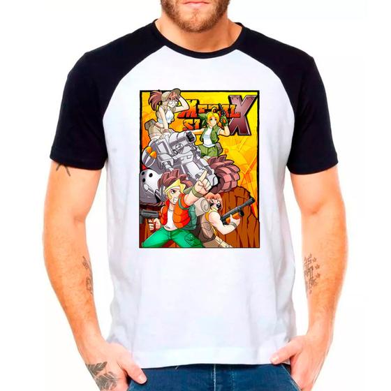 Imagem de Camiseta Masculina Raglan Branca Metal Slug Games Jogos 01