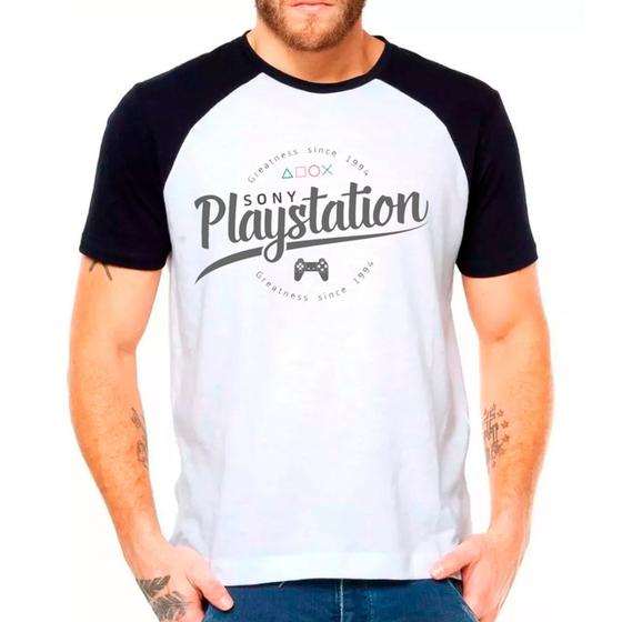 Imagem de Camiseta Masculina Raglan Branca Playstation 13