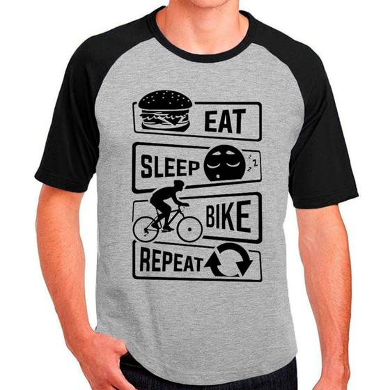 Imagem de Camiseta Masculina Raglan Cinza Bike Bicicleta Ciclista 07