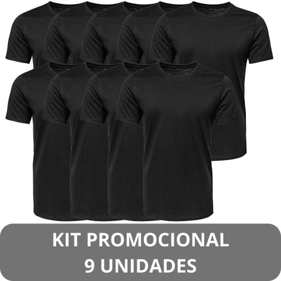 Imagem de Camiseta Masculina Regular Fit Malha Fio 30 100% Algodão Bolt Kit Promocional 9 Unidades