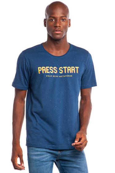 Imagem de Camiseta Masculina Silk Press Start Polo Wear Azul Escuro