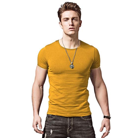 Imagem de Camiseta Masculina Slim Fit Camisa Justa Ao Corpo Cores