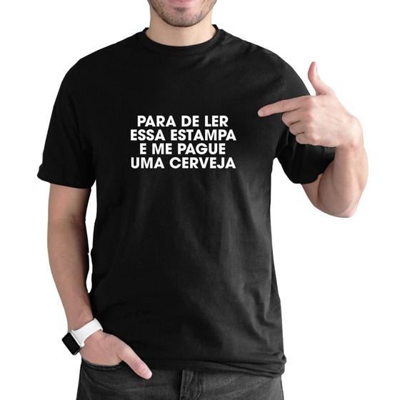 Imagem de Camiseta Masculina Slim Leve Fresca Casual Estampa Frase Engraçada Com Abridor de Garrafa