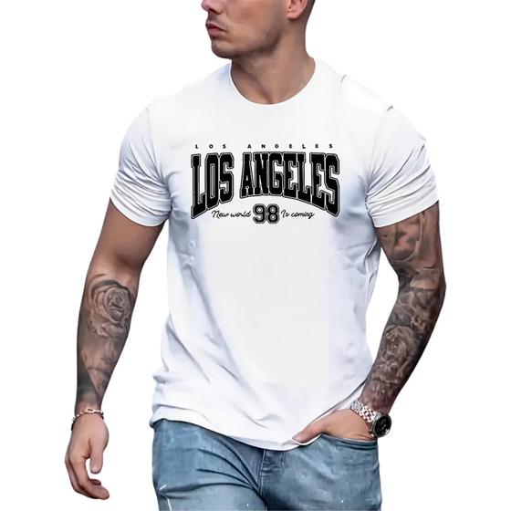 Imagem de Camiseta Masculina Streetwear Los Angeles New World 98 100% Algodão