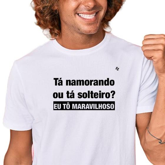 Imagem de Camiseta masculina tá namorando ou tá solteira