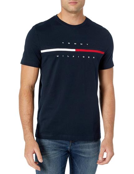 Imagem de Camiseta masculina Tommy Hilfiger de manga curta grande e alta