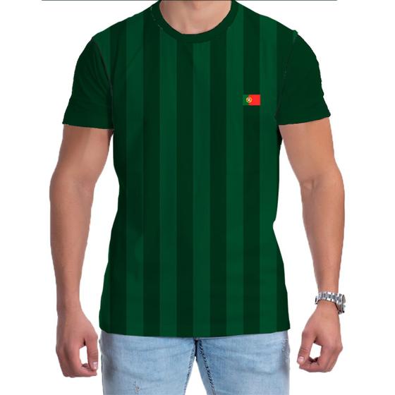 Imagem de Camiseta Masculina Verde Listrada Camisa Portugal 
